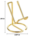 Gold Metal Phone Stand For Desk, Cute Desktop Holder For All Phones, iPhone, iPad, Hands Free Viewing, One Piece Design, No Assembly