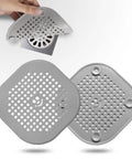 2 Pack Silicone Drain Hair Catchers For Bathroom And Kitchen, Easy Install Shower Sink Strainer Hair Stopper Protector, Gray