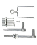 Heavy Duty Adjustable Double Strap Field Gate Hinge Set, 18 Inch 450mm with top and bottom straps, diameter bolt, and hooks.