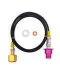 CO2 Adapter Quick Connector Plastic Hose For Sparkling Water Machines 60 Inch Long Tube Compatible With Terra Duo Art Gaia Series Soda Makers And Accessories Durable Easy Fit Tubing, showing connectors and washers.
