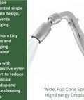 Lead Free Metal Handheld Shower Head With 72 Inch Stainless Steel Hose Biofilm Resistant Silicone Inner Tube And Holder Low Flow 1.8 GPM