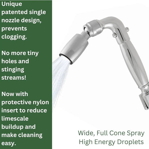 Lead Free Metal Handheld Shower Head With 72 Inch Stainless Steel Hose Biofilm Resistant Silicone Inner Tube And Holder Low Flow 1.8 GPM
