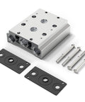 Pneumatic 200M Two Position Manifold Base For 4V210 4V220 4V230 Solenoid Valves One Quarter Inch Aluminum Block With Accessories.