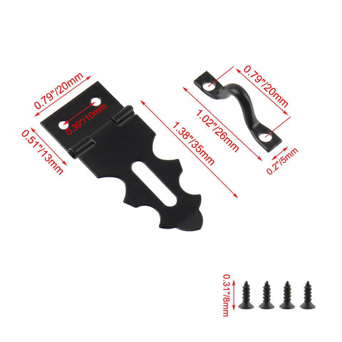Super Cute Crapyt 20 Pcs Hood Locks Latches With Screws Compact Cabinet Door Safety Catches For Toolboxes And Storage Boxes Easy Diy Install Fit Any Project black metal cabinet latch with screws, dimensions shown