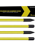 4 Pack Golf Alignment Sticks 40 Inch Collapsible Swing Path Trainers with yellow shafts and black caps