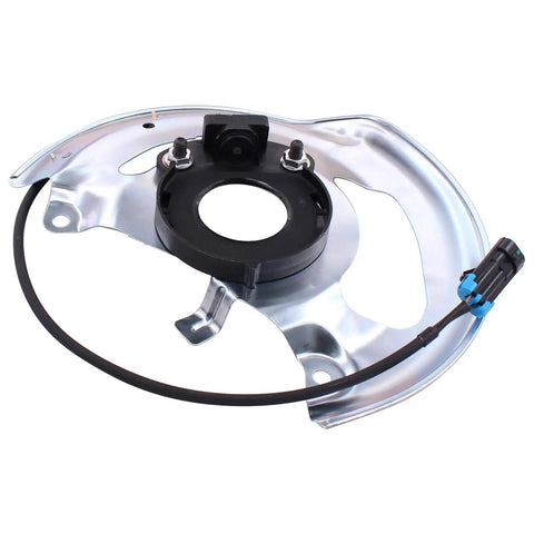 Heavy Duty Front Left And Right Abs Wheel Speed Sensor With Harness And Dust Shield For Chevy Blazer S10 Gmc Jimmy Sonoma Plug And Play Solid Garage Ready Fix, close-up view.