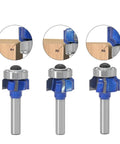 Premium 1 4 Inch Corner Round Router Bit Set With R1 R2 R3 Radius Options, showing bits for smooth wood edging.