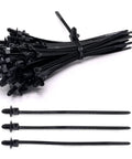 Heavy Kick Butt Christmas Tree Cable Ties Push Mount Auto Zip Ties For Engine Bay Wire Harness Management, 50 pack, black, self-locking.