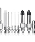 Pro Grade Grease Needle Attachment Set With Leakproof Double Connection Design for tight bottomless holes lubrication, 9-piece kit