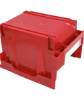 Mount These Red Heavy Duty Stackable Wall Storage Bins For Garage Organizer Plastic Tool Caddies Built Super Durable For Shop Warehouse And Home Organization Flex, red plastic storage bin, stackable design.