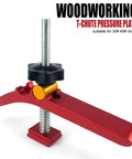 Hilitand T Track Hold Down Clamp is the real deal for adjustable metal clamps on a red pressure plate for woodworking.