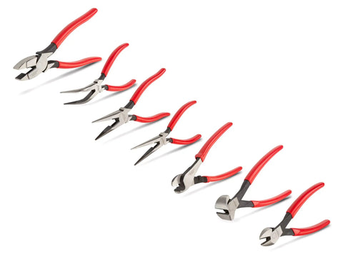 7-Piece Pliers Set With 6-In Bent Long Nose, 7-In And 8-In Long Nose, 7-In Diagonal Cut, 8-In End Cut, 8-In Cable Cutting, 9-1/2-In Lineman's