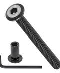 Heavy Duty Crib Replacement Screws And Barrel Nuts With Hex Key Wrench For Baby Bed Frame Assembly showing M6 screw, barrel nut, and wrench.