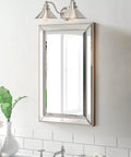 Two Light Modern Farmhouse Vanity Light With Dual Funnel Shades In Industrial Silver Brushed Nickel Finish For Bathroom Wall Sconce Ideal For Powder Room And Master Bath Ready To Install over a bathroom mirror.