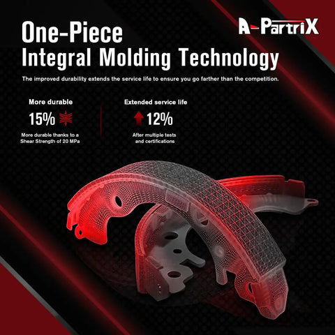 One-Piece Integral Molding Technology for brakes, showcasing durability and extended service life, designed for trucks 09-13.