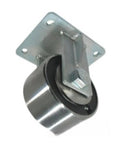 Heavy Duty 6 Inch Kingpinless Rigid Caster With Forged Steel Wheel And 10000 Pound Capacity showcasing a steel wheel and mounting plate.