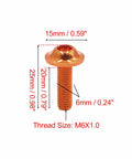 Orange Aluminum Hex Socket Head Bolts Set M6x1 Thread 20mm 40 Pcs Universal Replacement dimensions illustration