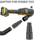 Universal Vacuum Hose Adapter Kit With Three Reducers, showing reducers with power tool and hose connection, 32mm to 42mm sizes.