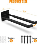 Heavy Duty Garage Hooks Set 2 Wall Mount Tool Hangers Twelve Point Four Inch Long Non Slip Rubber Coated for storage