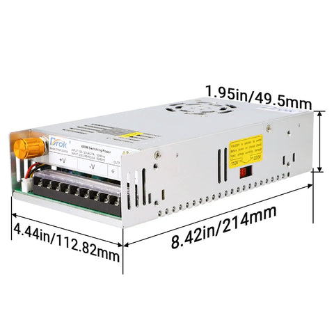 Dual Display 24V Lab Grade Power Supply From 110V 220V AC To DC 0 To 24V Beefy 20A 480W Buck Converter Regulated Adjustable Output