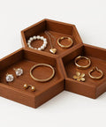 Hexagonal Wooden Dry Fruit Tray With Lid Snack Serving Box For Nuts Dried Fruits Chocolates And Snacks Modular Rustic Organizer Party Platter And Vanity Storage Must Have For Homes And Gatherings with jewelry inside