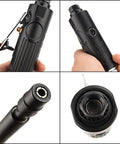 Close-up view of 11 Inch Extra Long Straight Air Die Grinder With A Badass Pneumatic Build showing grip and air inlet details.