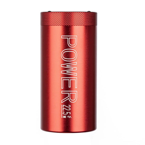 Top Shelf 4680 And 4695 Battery Case With Heavy Duty Shield, red aluminum casing, 22.5W power, for reliable trail and office use.