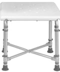 Heavy Duty Shower Chair For Tub Or Shower Bench With No Tools Needed, Adjustable Height, Non Slip Aluminum Frame, White