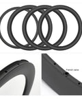 700C Carbon Road Wheelset For Racing, 42mm Deep Rim, 25mm Wide, T800 Carbon Fiber close-up, French valve view
