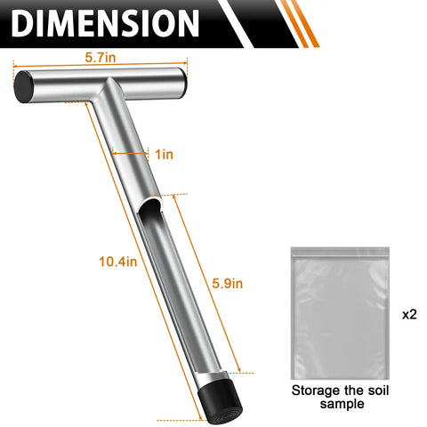 12 Inch Stainless Steel Soil Sampler Probe With T Style Handle For Deep Soil Sampling In Lawn Garden Farm And Plant Care Pro Grade Tool For Moisture And Nutrient Check