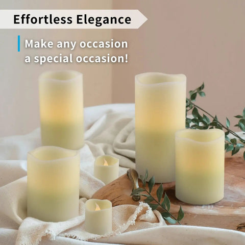 Ivory Real Wax Flameless Candles Bundle With Remote And Timer Adjustable Brightness Battery Operated Pillars And Votives 8 Pack