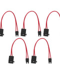 Heavy Duty Mini Blade Fuse Connector Holder 5 Pack 20 Amp Atm With 16 Awg Wire Extension for rugged vehicle wiring.