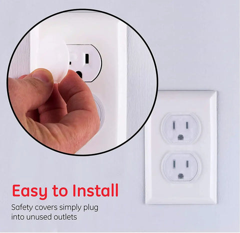 Installing Tamper-Resistant Outlet Covers For Standard Wall Outlets, Clear Kid-Proof Plug Protectors, 8 Pack