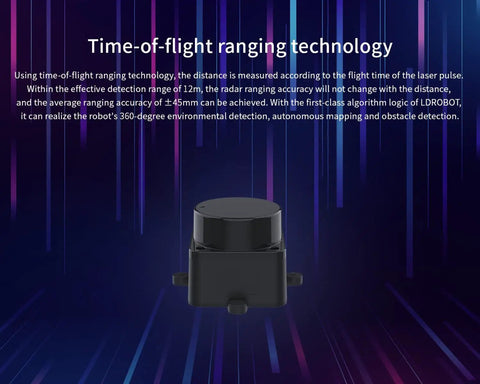 TOF LiDAR Sensor With 360 Degree Omni Directional Laser Scanning Anti Glare Up To 60000 Lux 5000 Hz Ranging 12 Meter