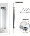 Brushed Silver Pocket Door Hardware Set With 2 Recessed Flush Finger Pulls And 1 Edge Pull Stainless Steel Pocket Door Pull For Sliding Barn Doors Built To Last Rust Resistant 1 Pack