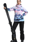 Womens Ski Jacket And Pants Snowsuit Waterproof Insulated Winter Warm Snow Gear Set For Mountain Trips With Breathable Shell 10000mm Waterproof Windproof Front Zips Fleece Lined Interior Adjustable Cuffs Black XS