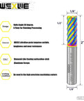 Must-Have Carbide End Mills Six Flute Square Milling Cutter With DLC Coating And High Helix Angle For Aluminum And Copper Finishing
