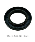 25x41.5x6 oil seal from two pack gasket kit for Honda GX160 GX200 and clone engines and generators non hemi OEM replacement set
