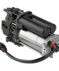 Bulletproof Heavy Duty Electric Air Suspension Compressor Compatible With Tesla Model S And X Sweet Ride Upgrade No Sweat Plug And Play Installation Guaranteed, side view showcasing black housing and metal body.