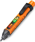 Non Contact Voltage Tester Pen Adjustable 12 To 1000 Volt Range For Quick Line Checks AC Voltage Detector With High And Low Sensitivity Easy To Use Safety Tool For Home DIY And Pros, orange pen with LED display