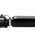 Heavy Duty Hydraulic Power Unit For Auto Lifts 220V Single Phase With 14 Quart Reservoir, black steel tank and motor.