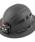 Vented Full Brim Hard Hat With KARBN Pattern, Class C Type 1 ANSI Z89.1 And CSA Z94.1 Ready, Rechargeable LED Lamp