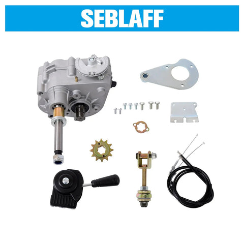 Forward And Reverse Transmission Kit With 530 Chain For 420cc 11 18 HP Engines Beefy Aluminum Alloy Build Easy Install Reliable Power Transfer Replacement Part For Go Karts ATVs And Small Off Road Machines kit parts laid out