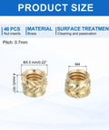 46 Pcs M4 Brass Heat Set Inserts For 3D Printing And Plastic, Female Knurled Threaded Inserts For Laptops And Electronics, M4x5.5x4Mm