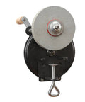 Hand Crank Kitchen Knife And Garden Tool Sharpener No Sweat Mount Quick Polish Grinder Six Inch Manual Machine top view with crank handle