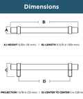 Dimensions of Matte Black Cabinet Handles 5-1/16 Inch Center to Center 128mm Drawer Pulls for Kitchen Cabinets Doors and Dressers