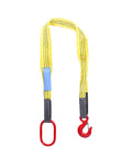 Heavy Duty Web Sling Built Tough 3.3 Ft Single Leg Strap For Lifting Up To 6600 Lbs With G80 Steel Hook Polyester Construction