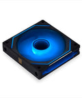 UNI Fan SL Infinity 120mm Triple Pack ARGB Case Fans with Infinity Mirror, black frame, glowing blue light