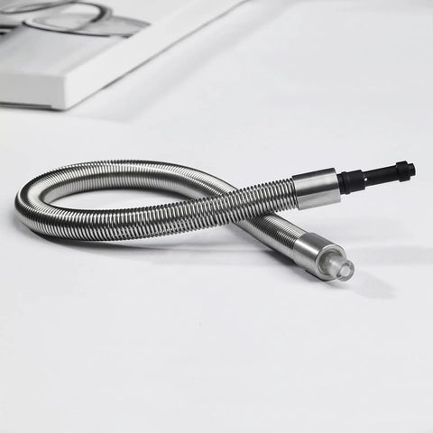Heavy Duty Stainless Steel Milk Tube Replacement Featuring Hp1 Hp3 Adapters 10.4 Inch with protective coil design.