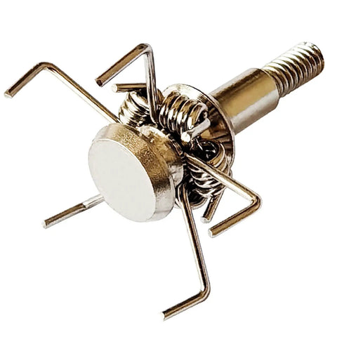 Archery Broadheads 12 Pack Mixed Judo And Hammer Set For Small Game Hunting, close-up of spiral tip design.